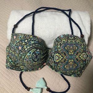 VS 34 DD paisley, cross back Bikini Top